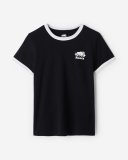 Roots Womens Cooper Ringer T-Shirt - BLACK