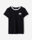 Roots Womens Cooper Ringer T-Shirt - BLACK