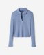 Roots Baby Waffle Polo Top - SATIN BLUE