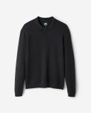 Roots Severn Long Sleeve Sweater Polo - BLACK MIX Roots Severn Long Sleeve Sweater Polo - BLACK MIX