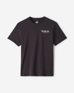 Roots Mens 90's Born In Nature T-Shirt - CHARCOAL BLACK
