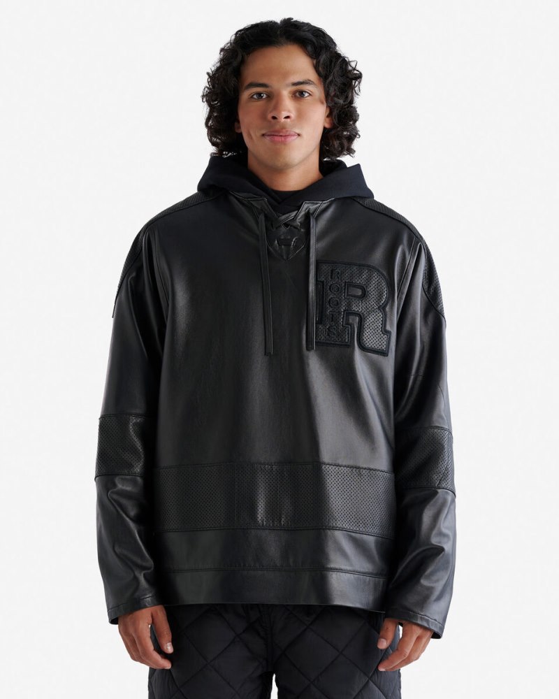 Roots Leather Hockey Jersey - BLACK