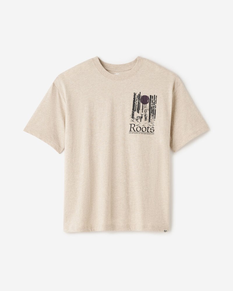 Roots Mens Winter Wilds T-Shirt - FLAXSEED MIX