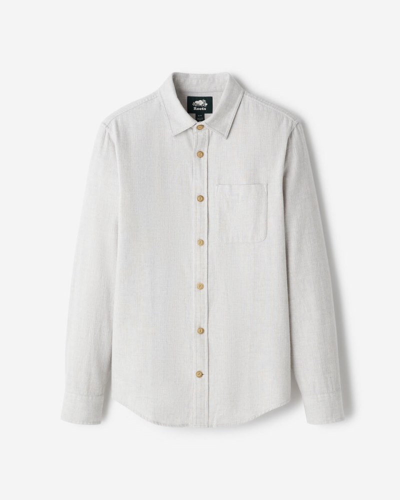 Roots Bellwoods Herringbone Shirt - ATHLETIC GREY MIX