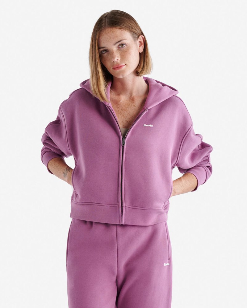 Roots Cloud Fleece Full Zip Hoodie - ARGYLE PURPLE